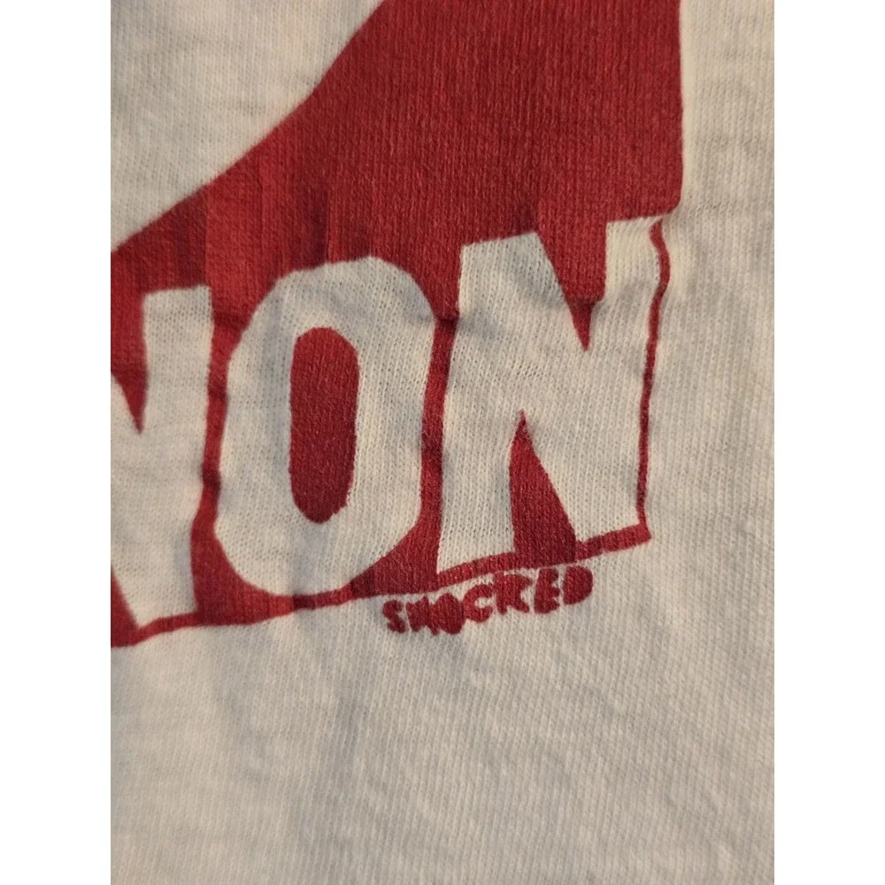 Vintage 90s John Lennon T-Shirt Graphic Give Peace A Chance USA Made Fruit Loom - Picture 3 of 16